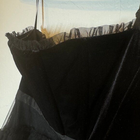 Betsy & Adam Short Velvet Mesh Party Black A-Line Mini Dress Size 8 NEW WITH TAG - Picture 7 of 10
